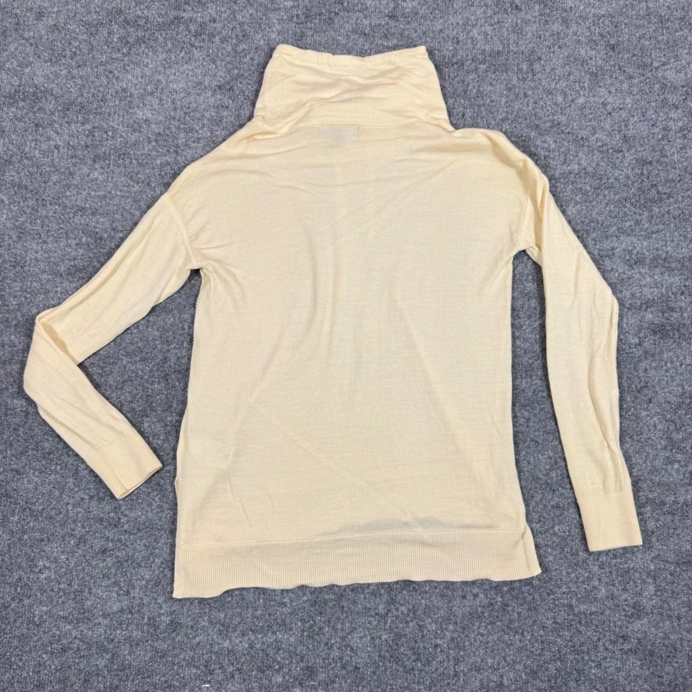Banana Republic Cowl Neck Drawstring Sweater Womens XS Cream Merino Wool EUC